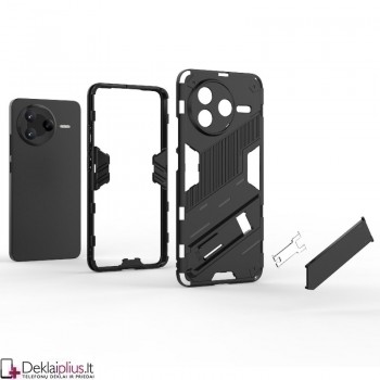 Smūgiams atsparus dėklas su kojele - juodas (Xiaomi Poco F7 Pro)